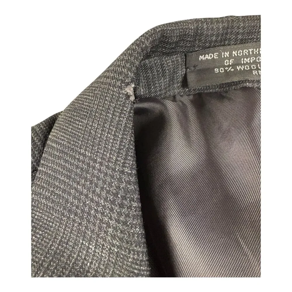 Jones New York Men's Dark Grey Glen‎ Plaid Wool Cashmere 2 Piece Suit Tailored